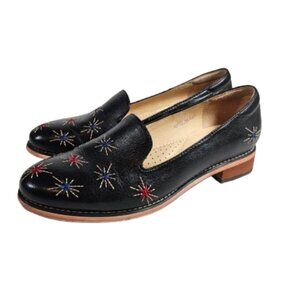 Mona Flying Black with Red and Blue Stars Women's Shoes Size 10.5 (43) Leather